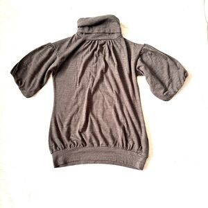 Zara for Mum Brown Turtleneck Bubble Sleeves Top